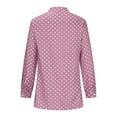 thumbnail image 4 of Goodtrade8 Polka Dot Tops for Women Plus Size Long Sleeve Pink Casual V-Neck Shirt Winter for Women, 4 of 6