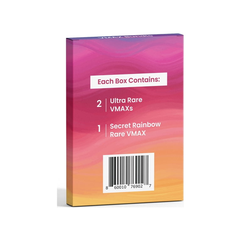 Top Class Cards | VMAX Bundle | 3 VMAX Cards Guaranteed | 1 Secret Rare  Rainbow VMAX Included | Deck Box Compatible with Pokemon Cards