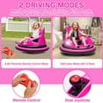 thumbnail image 3 of iRerts 12V Bumper Car, Ride on Electric Bumper Car for Kids Toddlers, Battery Powered Ride on Toys with Remote Control, Bluetooth, Music, LED Light, 360°Spin, Gifts for 2-5 Year Old Boys Girls, Pink, 3 of 9
