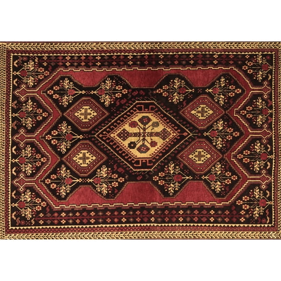 Ahgly Company Indoor Rectangle Persian Brown Traditional Area Rugs, 5' x 7'
