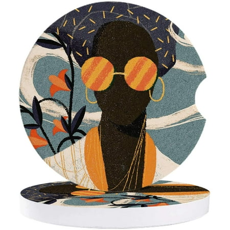 

KXMDXA Abstract Woman Portrait Set of 6 Car Coaster for Drinks Absorbent Ceramic Stone Coasters Cup Mat with Cork Base for Home Kitchen Room Coffee Table Bar Decor