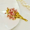 thumbnail image 3 of Rose Bouquet Pink Brooch, Gold-toned, 2.09 x 0.94 inches, 3 of 9