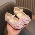thumbnail image 2 of Ccpelsie Toddler Girls Dress Shoes Flower Girl Mary Jane Ballet Flats Pearls Strap Bowknot Wedding Princess Shoes for Kids(Pink,12.5), 2 of 9