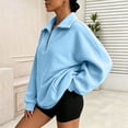 thumbnail image 7 of Sevevn Women's Zip Up Front Pocket Hooded Solid Color Fleece Sweatshirt Fall Winter, 7 of 7