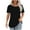 Black, variant on CHGBMOK Blouses for Women Dressy Casual Summer Short Sleeve Shirts Loose Crew Neck Pleated Tunic Tops S-2XL