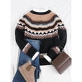 thumbnail image 3 of Cardigans for Women Fair Isle Sweaters Button Down Long Sleeve Open Front Fall Sweaters Knit Cardigans Alsol Lamesa, 3 of 6