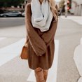 thumbnail image 2 of 2DXuixsh Cute Long Sleeve Dresses for Women Women Winter Sweater Knit Turtleneck Warm Long Sleeve Pocket Mini Sweater Dress Dollhouse Sweater Dress Lace Brown L, 2 of 7