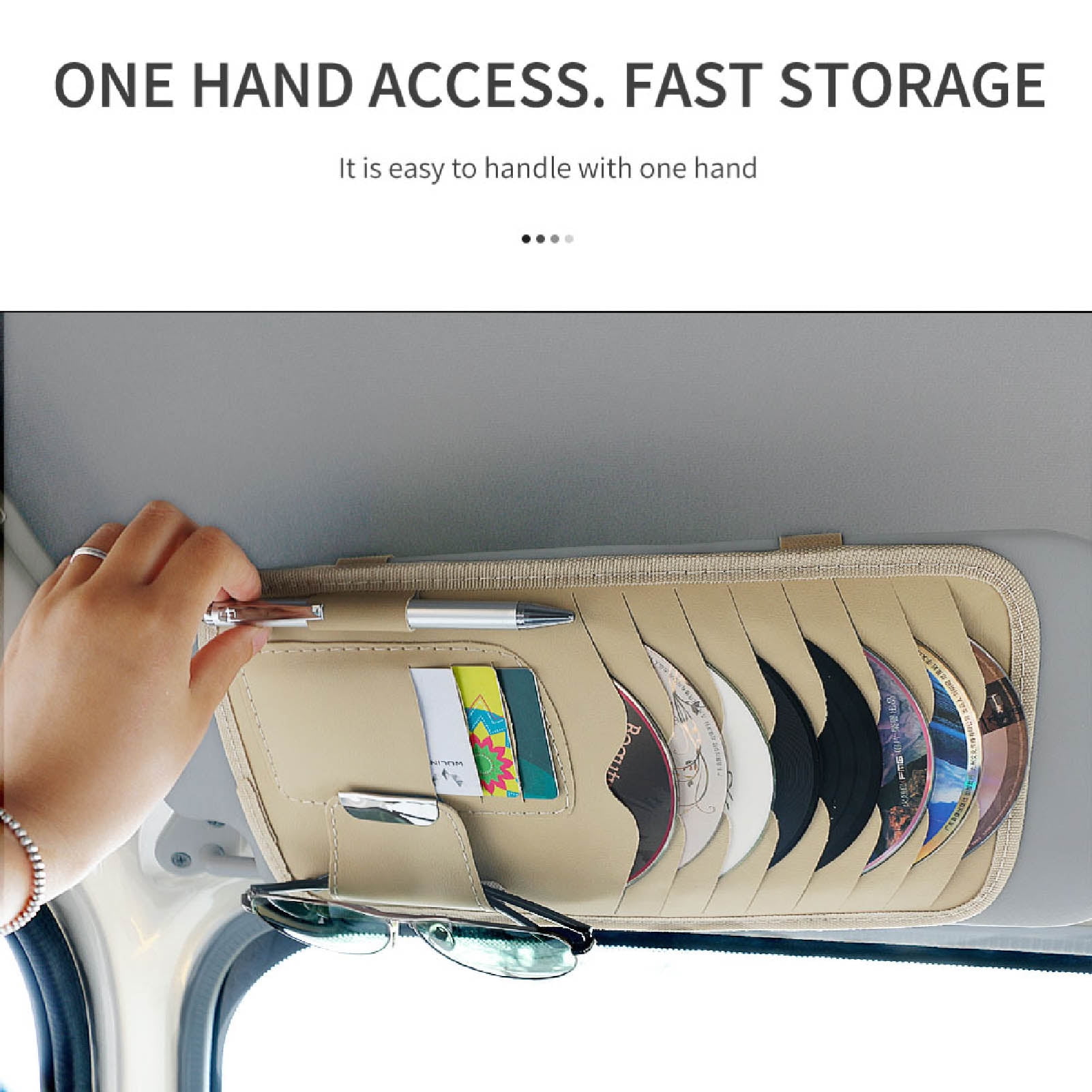Visland Auto Car CD Case Holder, Sun Visor Organizer with CD