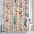 thumbnail image 2 of Summer Vintage Bathroom Shower Curtain, Starfish Seahorse Seashell Seaweed Waterproof Washable Soft Bath Curtain for Bathtub Decor with 12 Hooks&Grommet, 36x78 Inch, 2 of 9