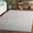 thumbnail image 2 of SAFAVIEH Lindsay Deborah Solid Polyester Shag Area Rug, Gray, 6'7" x 6'7" Square, 2 of 8