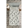 thumbnail image 3 of Ambesonne Black and White Quilted Bedspread Set 2 Pcs, Abstract Skulls, Twin Size, White and Black, 3 of 3
