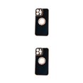 thumbnail image 2 of Inteprter Funda de teléfono galvanizada de lujo con Protector de cámara, carcasa para teléfono inteligente, cubierta de orificio Negro 2piezas, 2 of 6