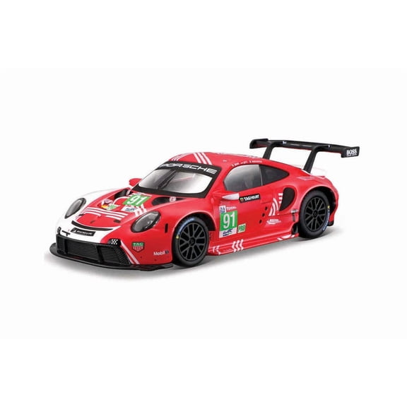 2020 Porsche 911 RSR #91 Lemans, Red/White - Bburago 18-38308/91 - 1/43 Scale Diecast Model Car