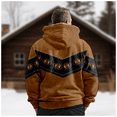thumbnail image 5 of Men's Winter Print Hooded Jacket, Ethnic Pattern Fleece-Lined Thick Casual Zipper Coat for Outdoor Leisure and Holiday Gift,Light Brown,4XL, 5 of 5
