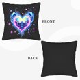 thumbnail image 6 of Set of 2 Decorative Throw Pillow Covers 18x18in - Futuristic Blue & Pink Heart Design with Whimsical Stars for Couch Bed Car, 6 of 8