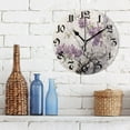 thumbnail image 3 of Wall Clock 10 Inch Silent Non-Ticking 8 Flowers Branch Floral Battery Operated Rustic Retro for Living Room Home Kitchen Bathroom, 3 of 7
