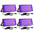 thumbnail image 1 of 4 Pack 50W LED Luz Negra, UV Led Luz de Inundaci&oacute;n, Luz UV Ultravioleta Lampara con Enchufe, Luz UV Negra Reflector 395-405nm para Fiesta, Halloween, Body Painting, Iluminaci&oacute;n d, 1 of 7