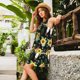 thumbnail image 2 of Fotbe Sunflower Skull Boho Vestido de Verano sin Mangas para Mujer – Vestido Midi Línea A, Estilo Camiseta Floral, Vestido Playero Casual y Fluido, 2 of 7