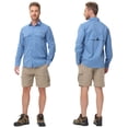 thumbnail image 5 of Zehisen Men's Fishing Shirt Long Sleeve UPF 50+ Sun Protection Quick Dry Cooling Shirt for Hiking Camping Safari Outdoor Travel MistBlue 2XL, 5 of 7