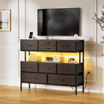 thumbnail image 3 of Mueble De Tv 55 Centro De Entretenimiento Luz Led Enchufes Marrón, 3 of 7