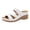White, variant on Rokment Women's Arch Support Orthopedic Wedges Sandals Comfortable Leather Platform High Heels Dressy Slip on Fashion Casual Summer Walking Slides Slippers Adjustable Black Size 6
