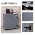 thumbnail image 6 of Patio Storage Cabinet - Outdoor Tool Shed, Galvanized Top, Rust-Proof, Double Door, Elevated Feet, 31.5" W x 17.75" D x 36.25" H, Grey, 6 of 9