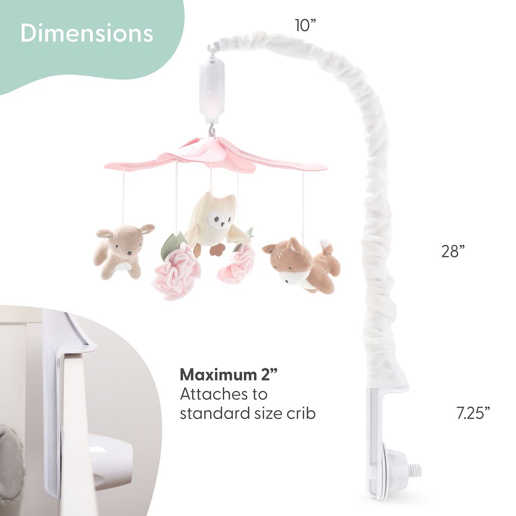 The Peanutshell Pink Little Forest Musical Crib Mobile photo 3