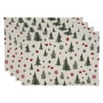 thumbnail image 3 of Saro Lifestyle Christmas Tree & Snowflakes Placemat (Set of 4), 3 of 4