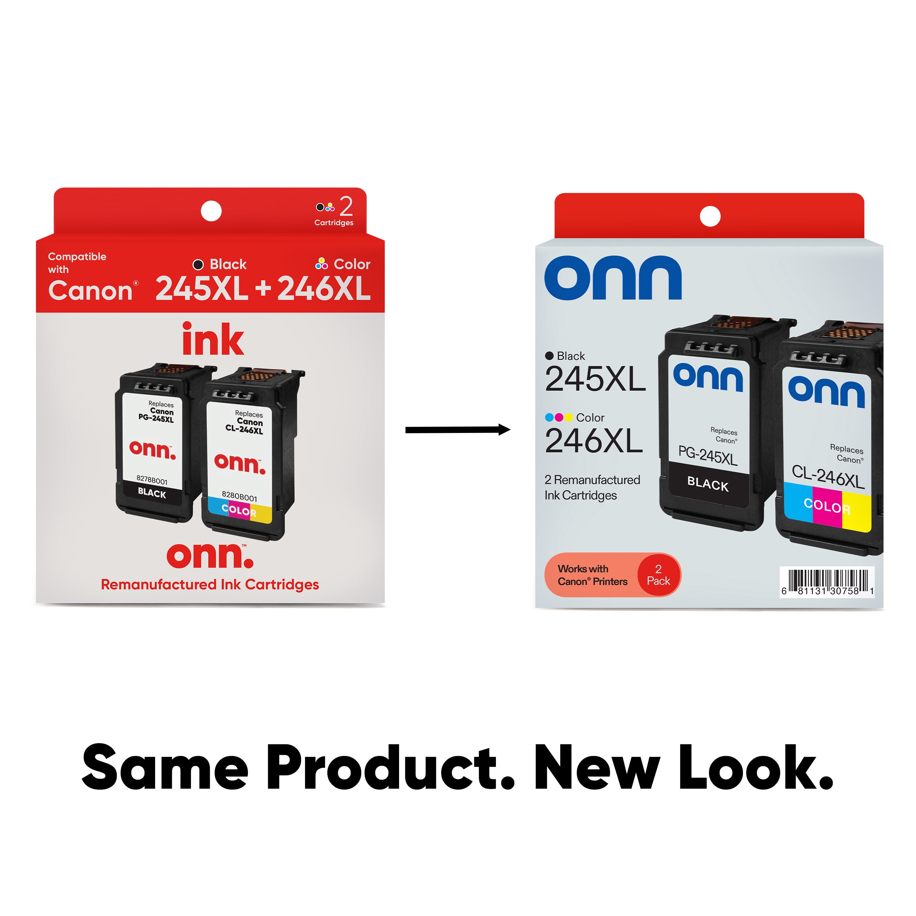 onn Canon PG-245XL/CL-246XL High Yield Black and Color, 2 Pack Ink Cartridge(Remanufactured)