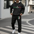 thumbnail image 2 of Men's Outfits Sets Italian Printed Casual Loose Hooded Sweatshirt Pants Set, 2 of 5