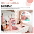 thumbnail image 3 of Hair Accessories Organizer with Hair Brush Holder, 3-Layer Rotatable Clear Storage Box for Makeup Brushes, Jewelry, Hair Clips, Earrings, Necklaces, Bracelets(Pink), 3 of 7