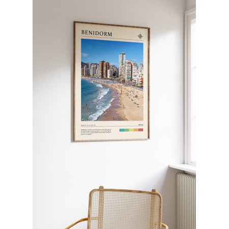 Poster Benidorm Travel Print, Benidorm Travel Poster , Spain Travel Poster , Travel Art, Travel Poster , European Travel Art, A1/A2/A3/A4-UNFRAMED
