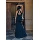 thumbnail image 2 of Vestido de dama de honor negro Sexy cuello redondo Halter vestido de fiesta de noche vestido de satén con abertura alta Spaghetti Club Wear personalizado, 2 of 5