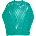 thumbnail image 1 of Top calado de malla para hombre, Color sólido, cuello redondo, ropa holgada de manga larga para discoteca, Jersey elástico transparente de Hip Hop, Top de fiesta, 1 of 5