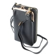 thumbnail image 3 of Monedero con cremallera y hebilla de hardware para teléfono móvil, bolso bandolera de piel sintética a la moda para mujer, para tarjetas, color negro, talla única, 3 of 14