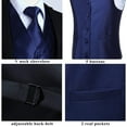 thumbnail image 4 of Men's Solid Formal Suit Vest Waistcoat Tuxedo Dress Vest Necktie Handkerchief Set Suit Wedding 3PC, 4 of 8