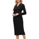 thumbnail image 4 of INSPIRE CHIC Vestido Lápiz Elegante para Mujeres con Solapa Cuello en V de Manga Larga 2025 Tendencia Vestidos de Trabajo hasta la Rodilla M Negro, 4 of 5
