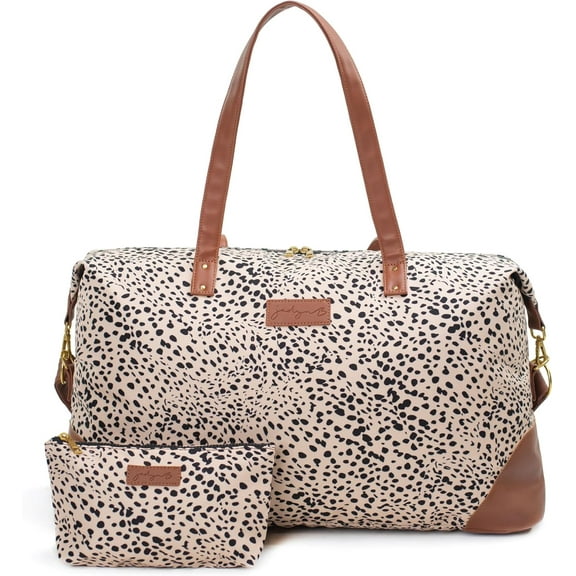 Jadyn Luna Women's Weekender Bag and Travel Duffel, Large 37 Liter Capacity (Cheetah Spot)