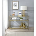 thumbnail image 2 of Fox Hill Trading Millenial 3-Tier Glass and Metal Console Table in Gold, 2 of 3
