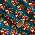 thumbnail image 7 of Golden Bells With Pine Leaves Christmas Wrapping Paper Rolls, Golden Bells With Pine Leaves Holiday Gift Wrapping Paper Merry Christmas, 7 of 7