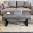 thumbnail image 2 of TesNus Rectangle Rustic Coffee Table, Modern Farmhouse Wood Simple Coffee Table with Metal Legs, Center Table for Living Room,Gray, 2 of 18