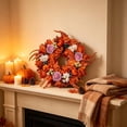 thumbnail image 5 of SHENGXINY Halloween Wreath for Front Door 21.6 in Fall Artificial Maple Leaf Pumpkin Rose Wreaths Home Wall Porch Indoor Decoration, 5 of 6