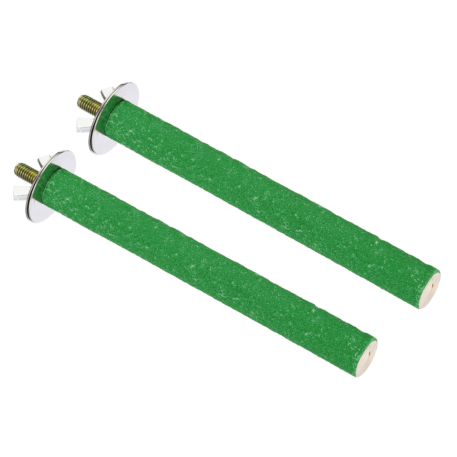 0.6x5.5" Bird Paw Grinding Stick Parrot LoveBird Parakeet Cockatiel Perch Stand, Green 2 Pack