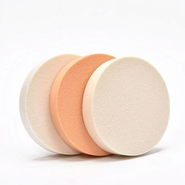 Nvzi 3 esponjas de maquillaje redondas, esponja compacta para base de maquillaje Beauty Face, tez * 1 blanca * 2 (90 mm)