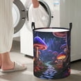 thumbnail image 4 of Lsque Jungle Path Glowing Mushrooms pattern Laundry Hamper Basket, Tall Woven Rope Hamper Basket for Clothes, Lightweight Storage Basket, Collapsible Waterproof-Small, 4 of 8