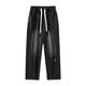 thumbnail image 5 of Pantalones vaqueros de longitud completa para hombre, de moda, casuales, de color sólido, con cordón, de pierna recta, pantalones para hombre, 5 of 6