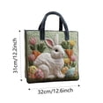 thumbnail image 3 of 2Pcs Rabbit Canvas Handbag Cute Animal Handbag Rabbit Pattern Shoulder Handheld Shopping Easter Bunny Egg Sunflower Pattern 11.8", 3 of 6