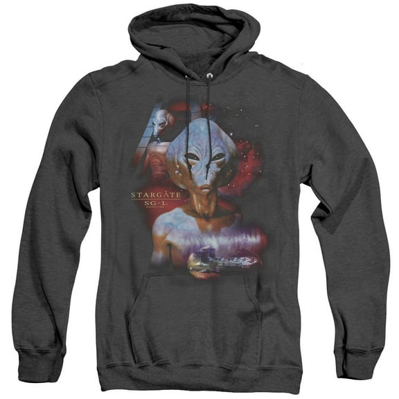 Sg1 The Asgard Adult Heather Hoodie Sweatshirt Black