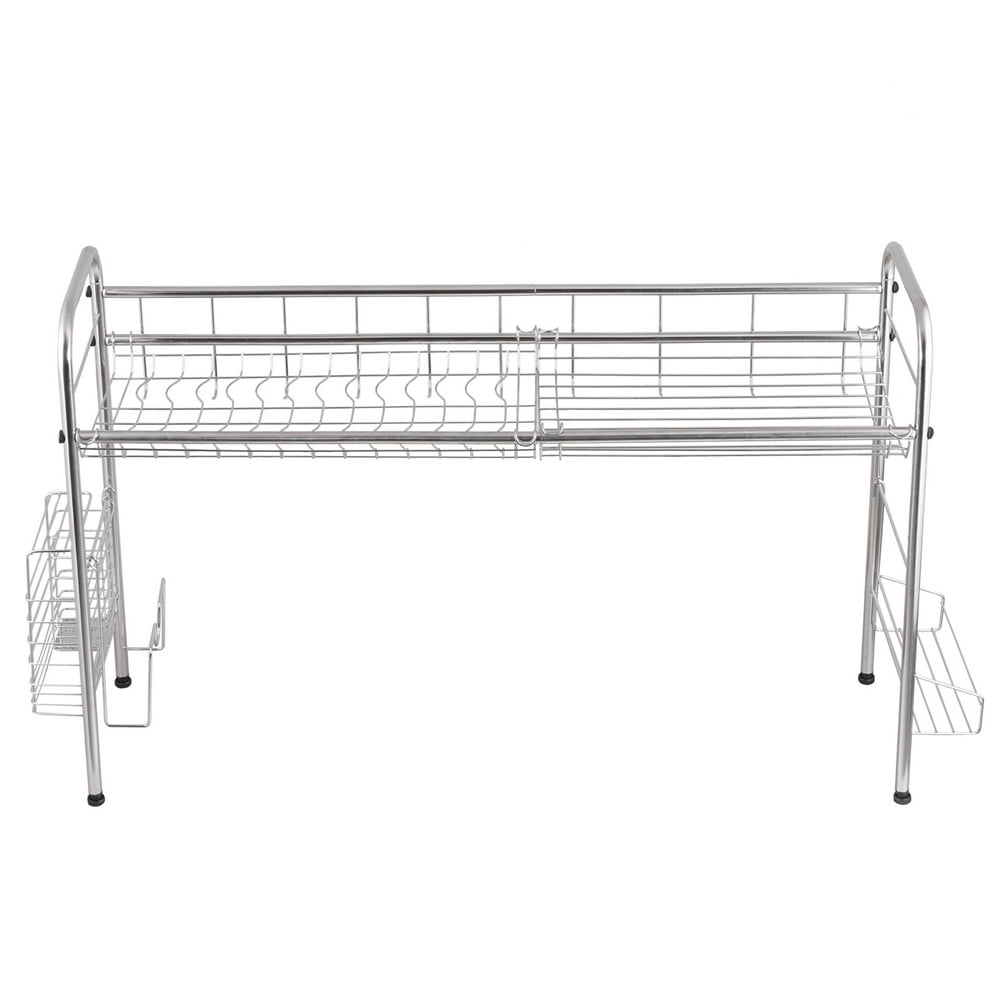 Private Jungle Stainless Steel Single Layer, Inner Length 90cm Kitchen Bowl Rack Shelf,Cutting Board Holder for Kitchen Counter (Silver)