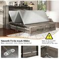 thumbnail image 5 of Amerlife Murphy Queen Size Bed with Storage and Charging Station, Rustic Gray, 5 of 9
